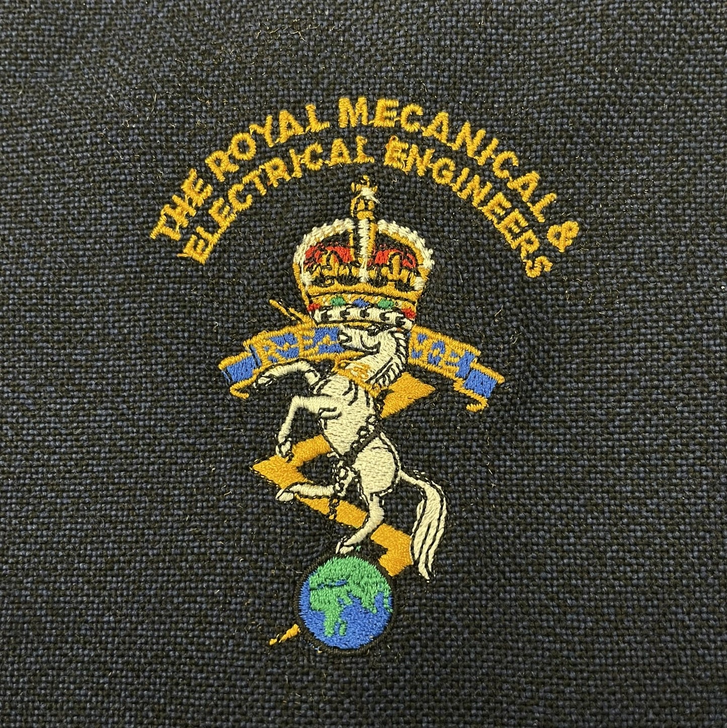 REME kings crown embroidered regimental clothing.