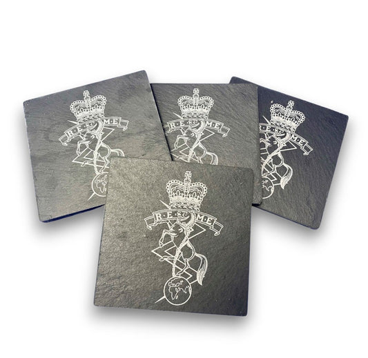 REME engraved slate coasters and gifts.