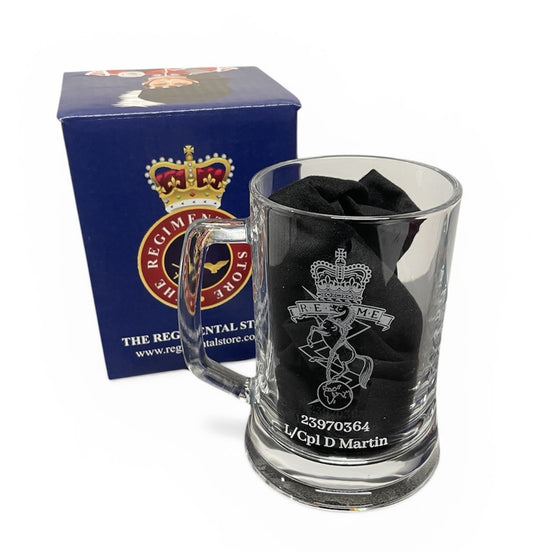 REME engraved beer glass and gifts.