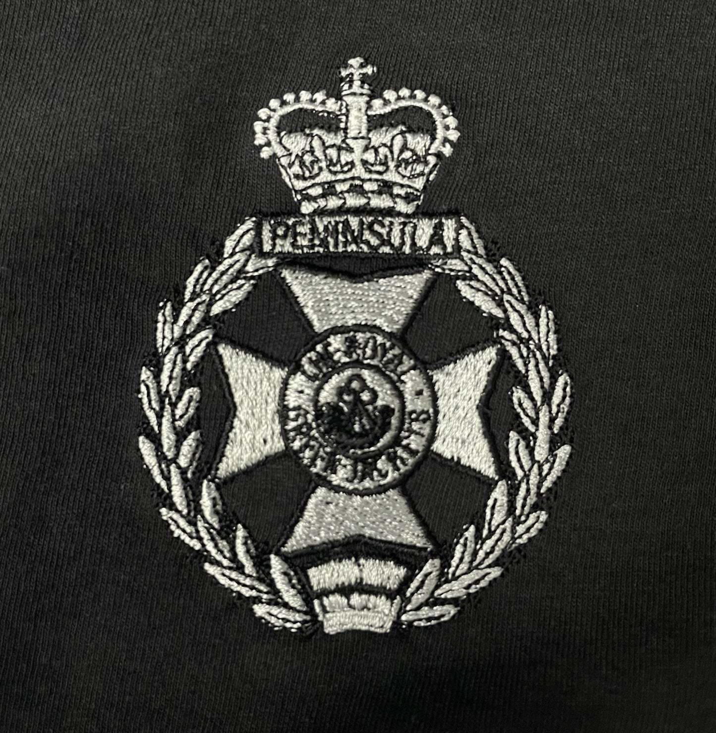 Royal Green Jackets embroidered t-shirts and hoodies.