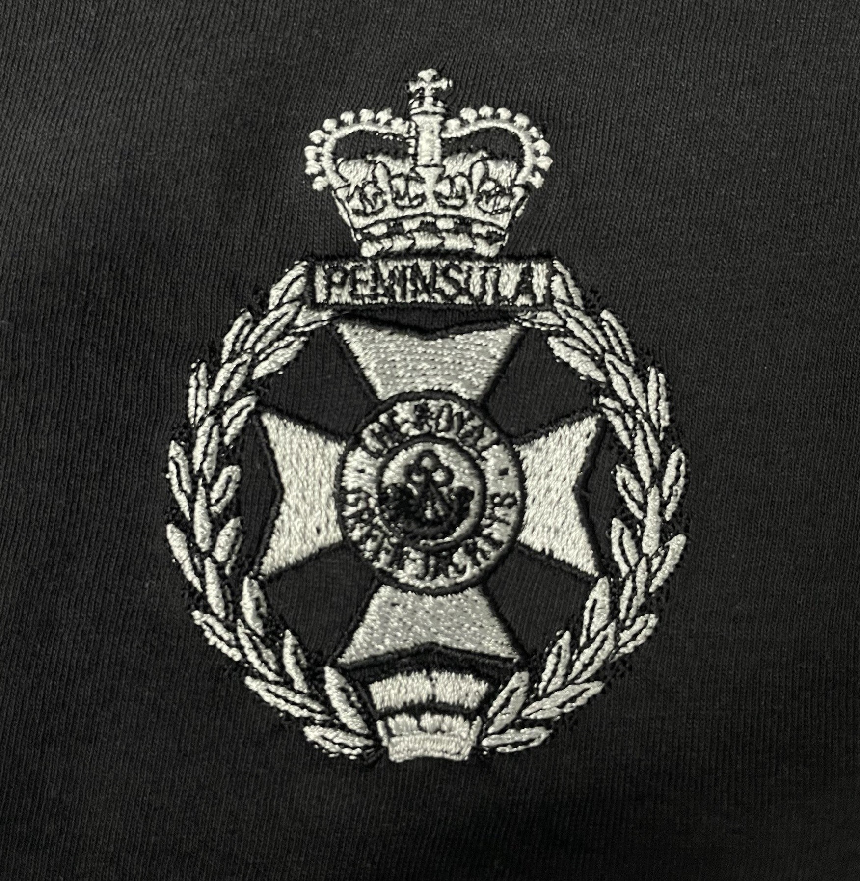Royal Green Jackets embroidered t-shirts and hoodies.
