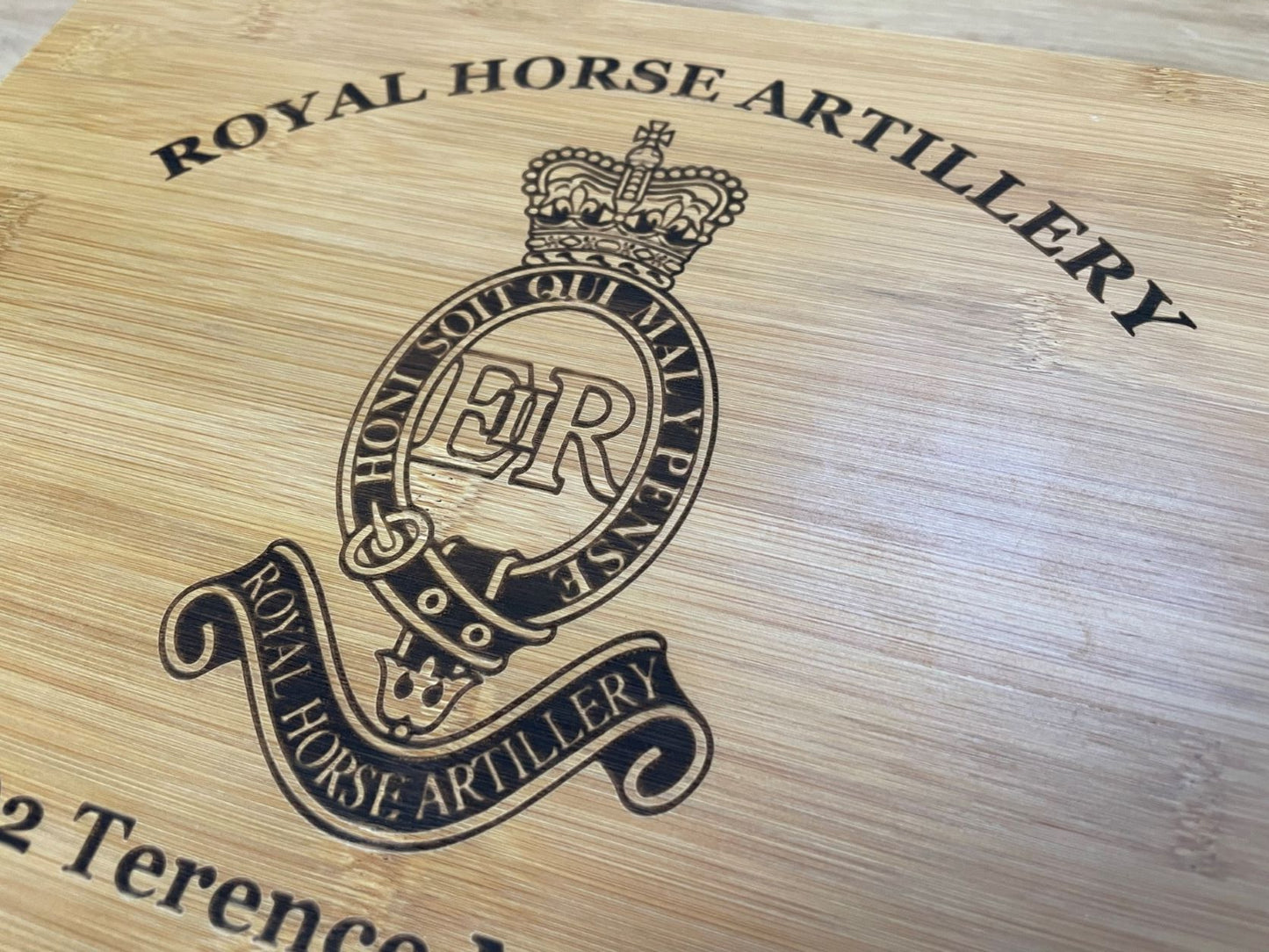 Royal Horse Artillery personalised engraved medal and memorabila storage box.