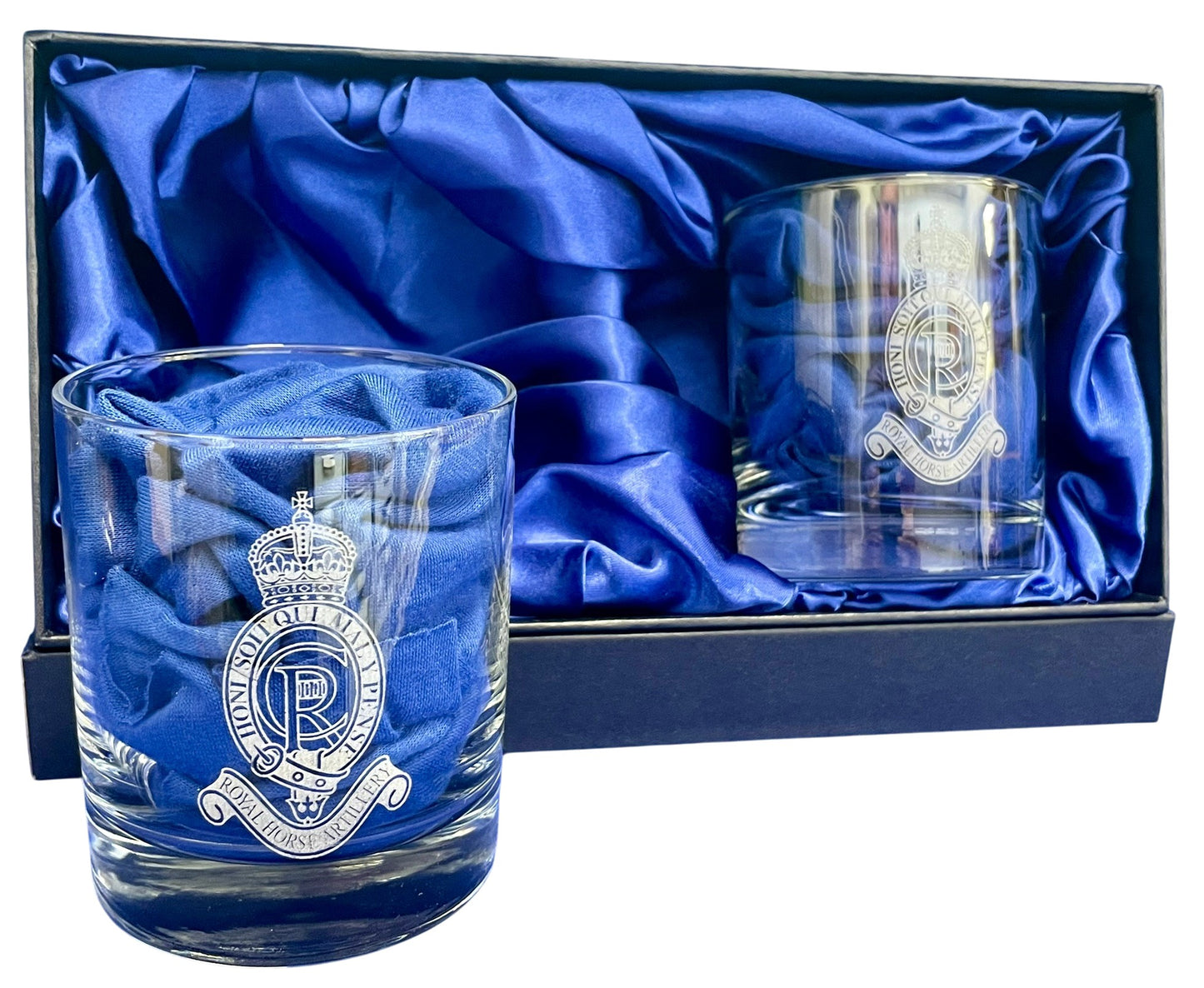 Royal Horse Artillery engraved whisky glasses and gifts.