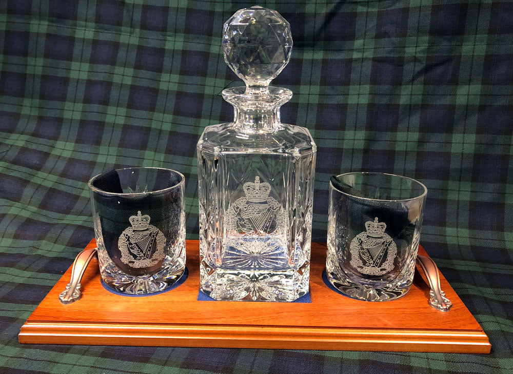 Clearance Decanter Set & Tray - Royal Irish Regiment