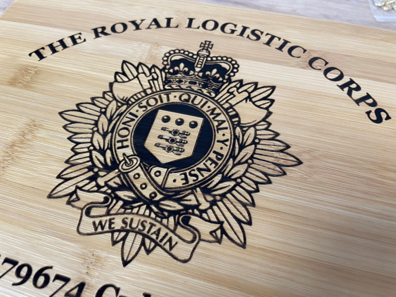 RLC engraved personalised medal and memorabila storage box.