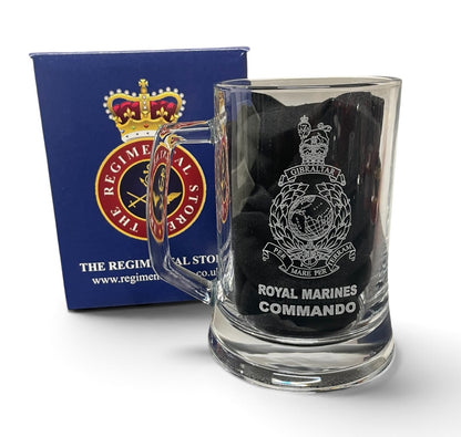 Royal Marines engraved beer glass