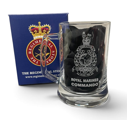 Royal Marines engraved beer glass