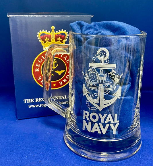 Royal Navy Glass Beer Tankard