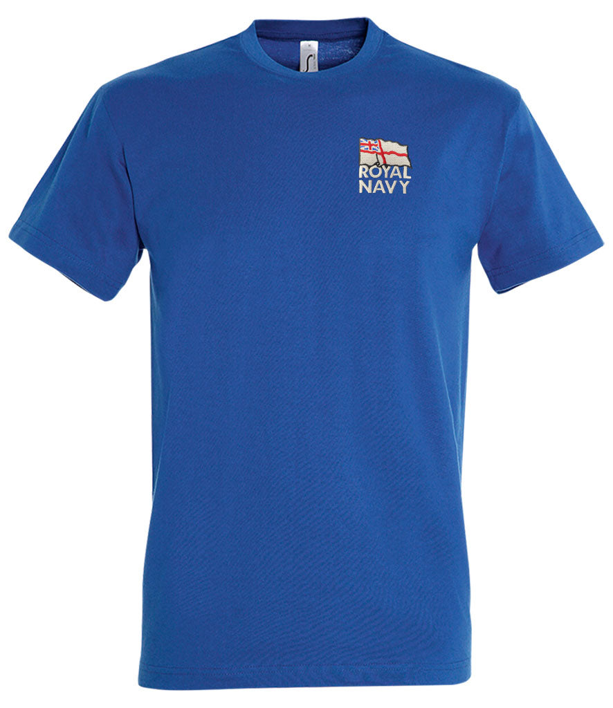 Royal Navy embroidered White Ensign logo T-shirt
