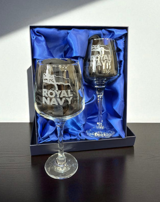 Royal Navy Twin Wine Glass Set