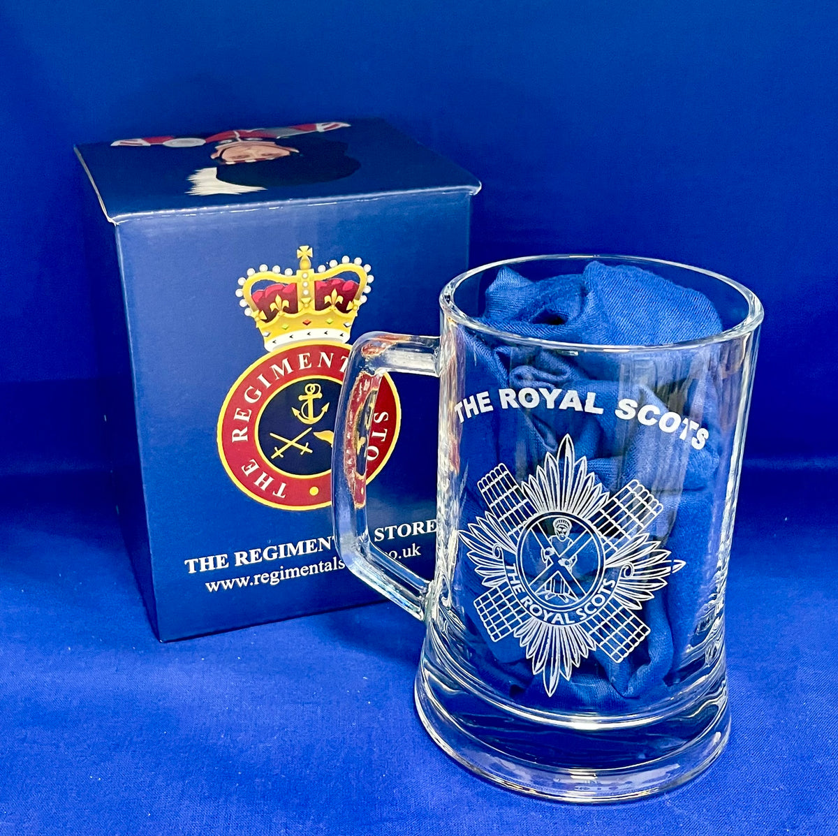 Royal Scots engraved beer glass and gifts.