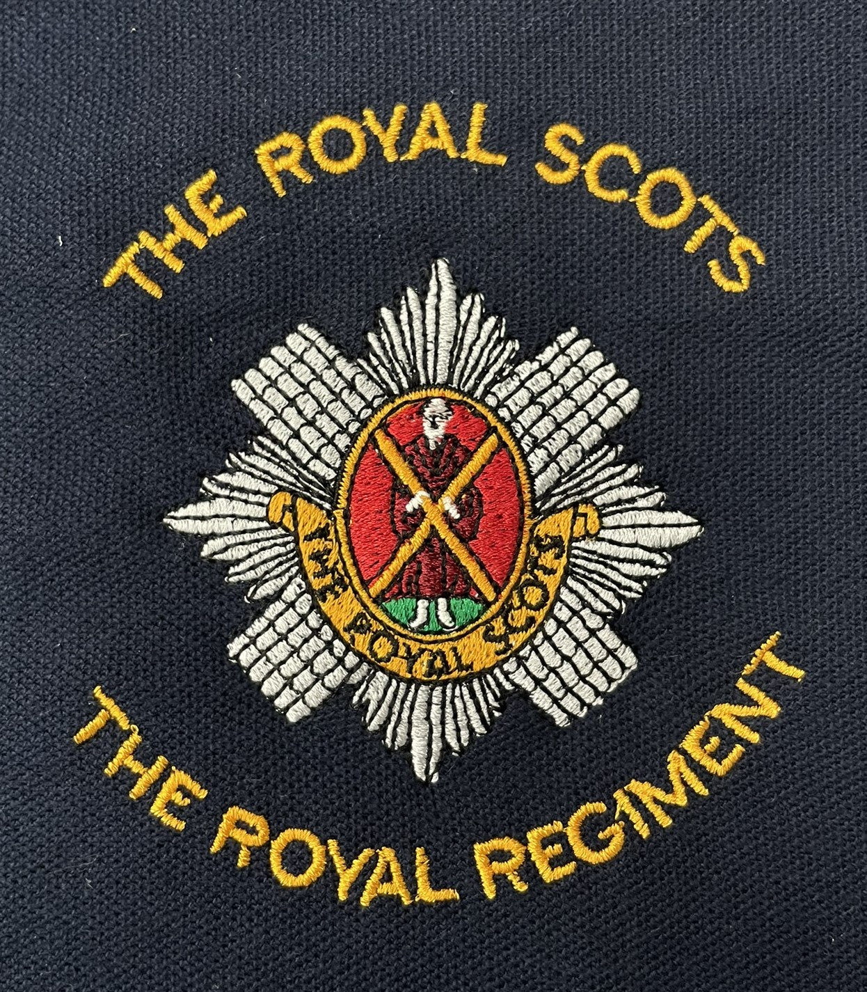 Royal Scots embroidered t-shirts and hoodies.