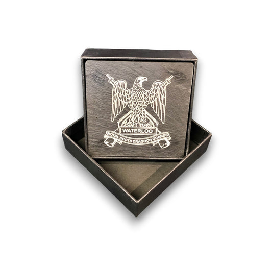 Scots Dragoon Guards engraved slate coasters and gifts.