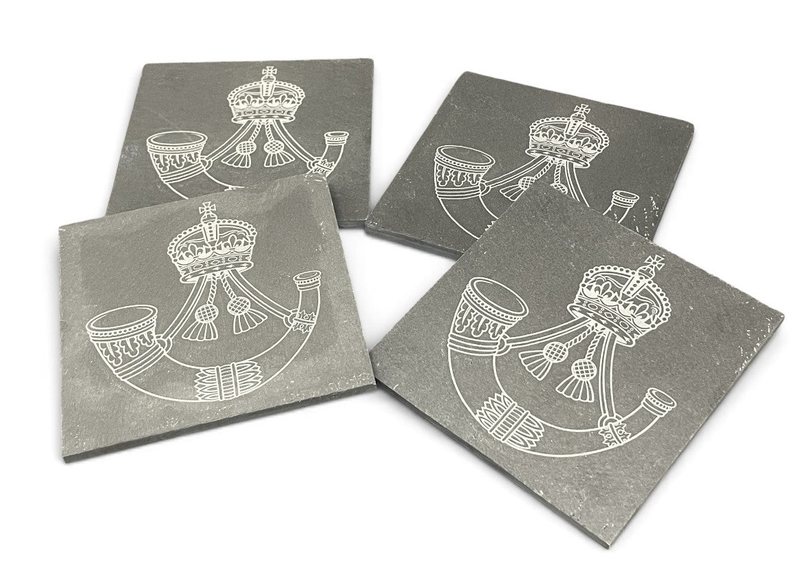 Rifles Regiment engraved slate coasters and gifts.