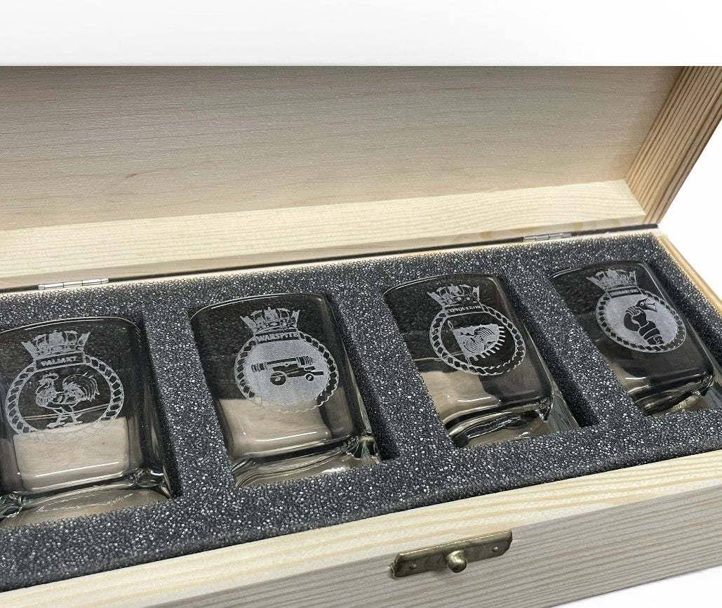 HM Submarines whisky shot glass collection