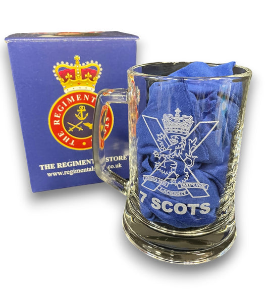 Royal Regiment of Scotland engraved beer tankard with SCOTS badge.
