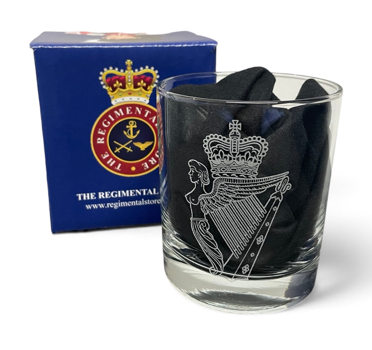 UDR engraved whisky glass.