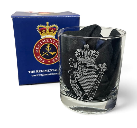 UDR engraved whisky glass.