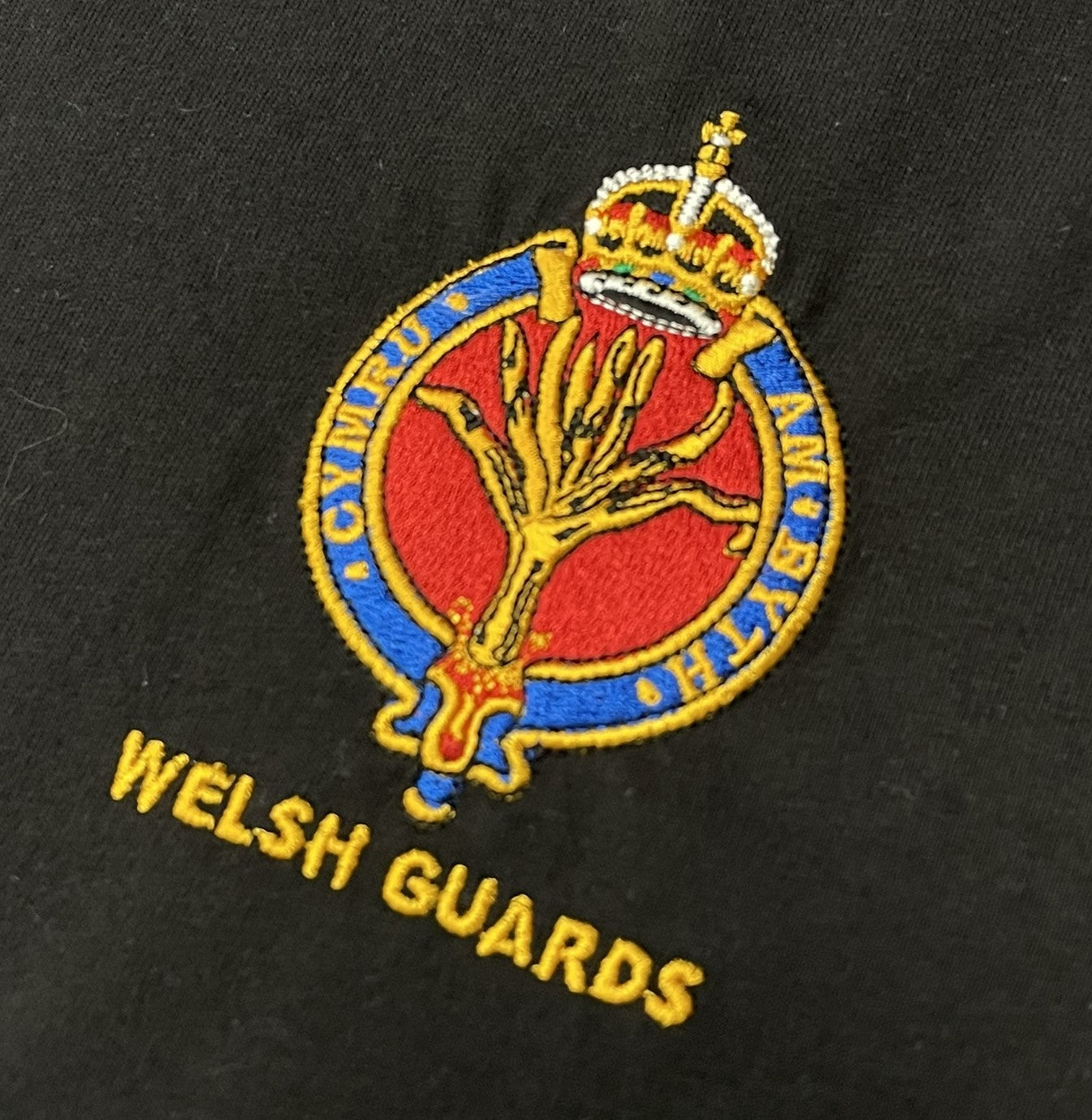 Welsh Guards embroidered t-shirts and hoodies.