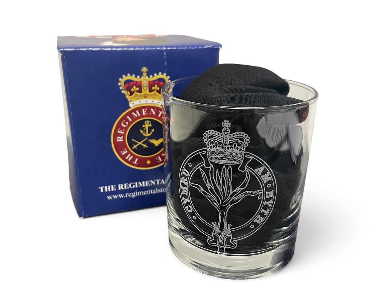 Welsh Guards engraved whisky glasses and gifts.