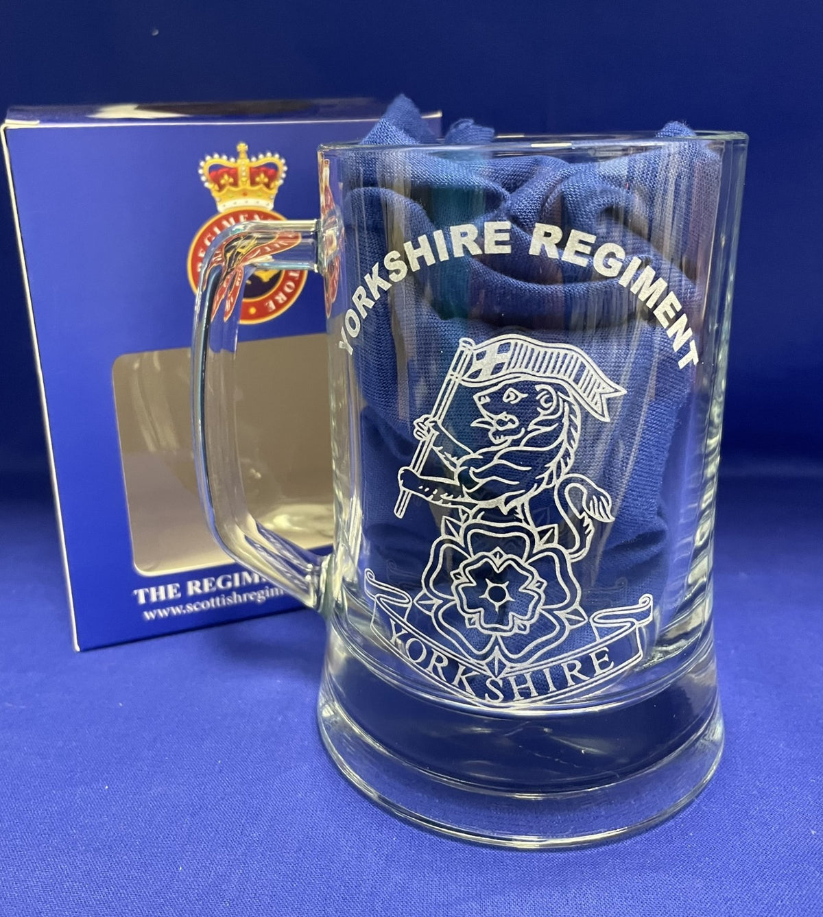 Yorkshire Regiment engraved beer glass